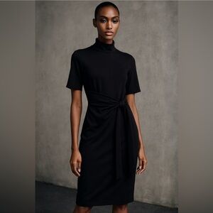 Gracia Elegant Black Long Sleeve Dress